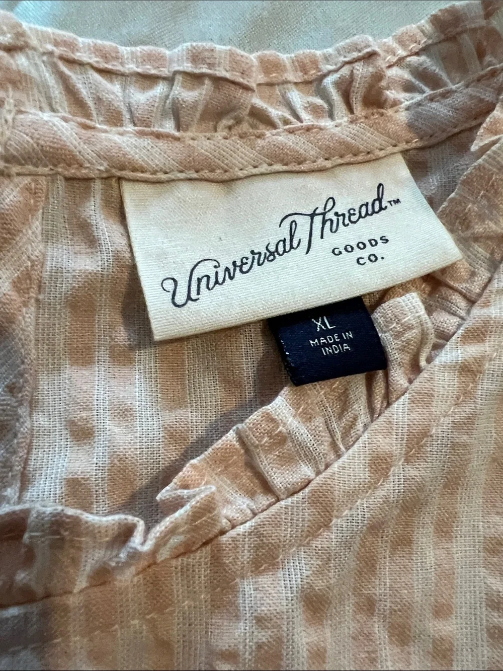 Universal Thread Peach Waffle Ruffle Hem Sleeveless Tunic